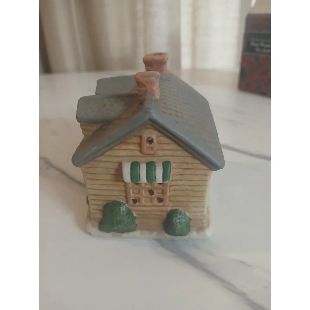 Vintage Gift Collection Handpainted Tea Light House Barber Shop